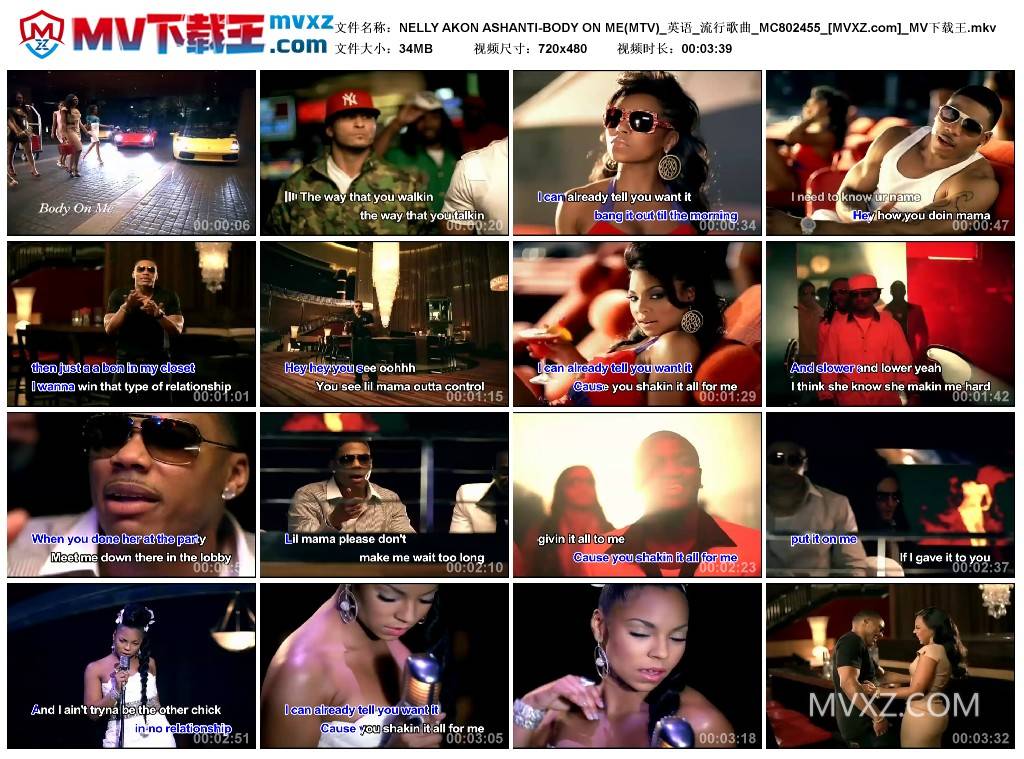 NELLY AKON ASHANTI-BODY ON ME(MTV)_英语_流行歌曲_MC802455